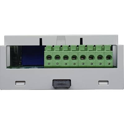 White electrical junction box with green screw terminals, suitable for cable connections.