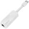Network adapter by LogiLink in white, with USB connection and Ethernet port, suitable for connecting a computer to a network via USB.
