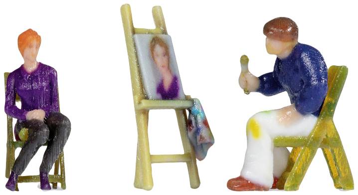 NOCH H0 Painter with model and easel Painted, Sitting