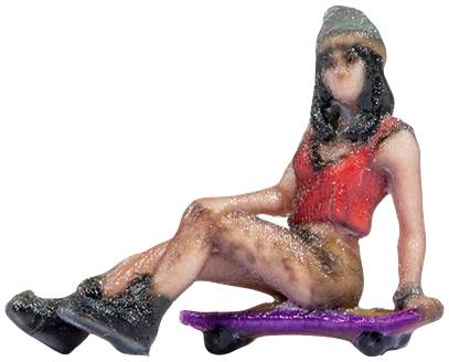 NOCH H0 Teenager on skateboard Painted, Sitting