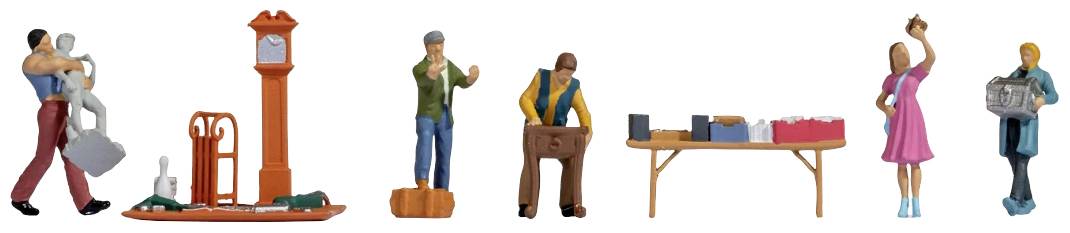 NOCH H0 Flea market set-1 Painted, Standing