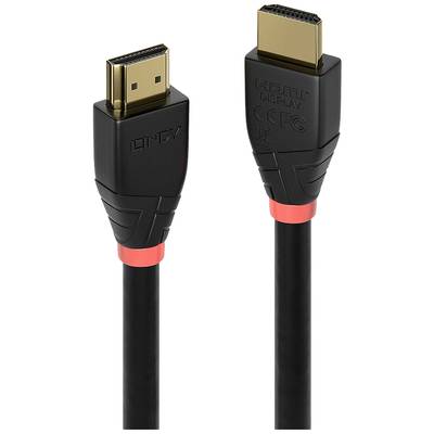 Two black HDMI cables with red accents, each with connectors pointing upwards. They are suitable for audio and video transmission.