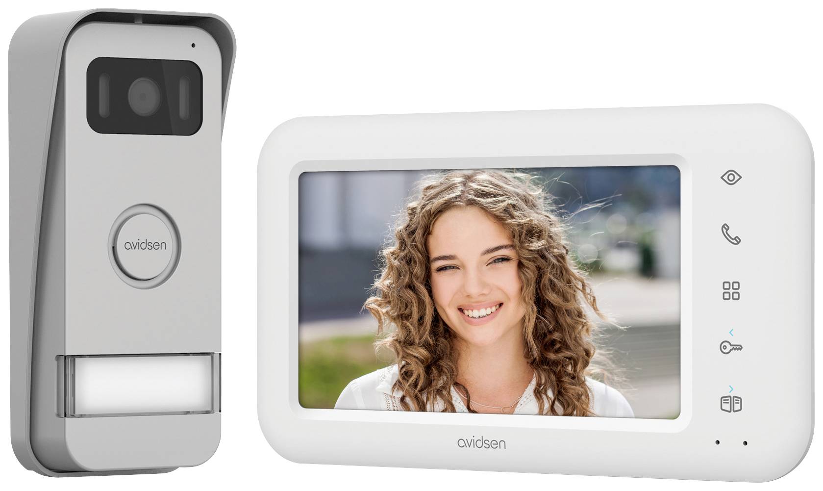 Avidsen ELIA Video door intercom Corded Complete kit White, Aluminium