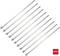 Eleven long metal cable ties on a white background. Bottom right, a red square with the inscription '100x'.