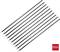 '10 black cable ties arranged side by side, with a red symbol in the corner indicating '100x'. Suitable for electrical installations.'
