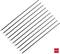 Black cable ties, ten pieces visible, with a red label '100x' in the bottom right corner, symbolising quantity.