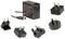Pictured is a power adapter with six different plugs, suitable for various international power sockets.