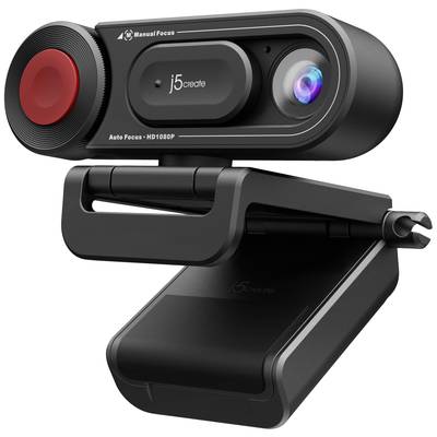 j5create JVU250-N Full HD webcam 1920 x 1080 Pixel Built-in cover, Microphone, Clip mount 