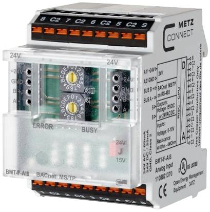 Metz Connect BMT-F-AI8 BACnet MS/TP 24 V AC, 24 V DC 65 mA Content 1 pc(s)