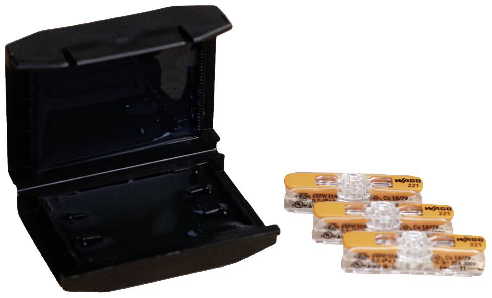 CellPack 449750 EASY-PROTECT/Inline/3/4 Connector gel box flexible: 0.2-4 mm² fixed: 0.2-4 mm² 1 pc(s) Black