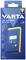 Varta battery tester packaging with LCD display for checking battery levels of 1.2V, 1.5V, 3V and 9V batteries.