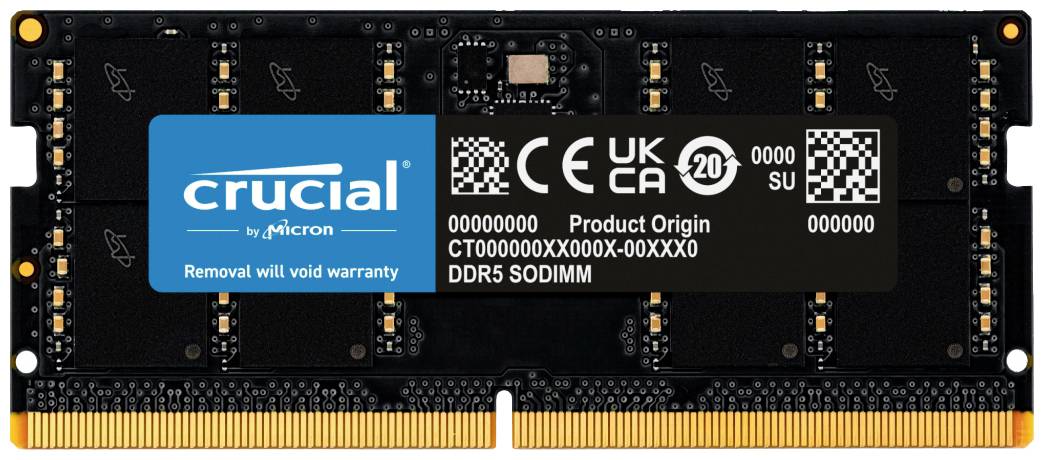 Crucial CT32G56C46S5 Laptop RAM kit Retail DDR5 32 GB 1 x 32 GB on-die ECC 5600 MHz 262-pin SO-DIMM CL46 CT32G56C46S5