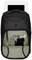 An open rucksack reveals multiple pockets and compartments filled with items such as cables, pens, and a tablet, organised for easy access.