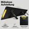 Portable solar panel by Aqilla, effortless setup: 232 x 54 cm, foldable design, integrated handles, easy installation.