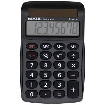 Maul ECO MJ 455 Desk calculator Black Display (digits): 8 solar-powered (W x H x D) 71 x 112 x 20 mm