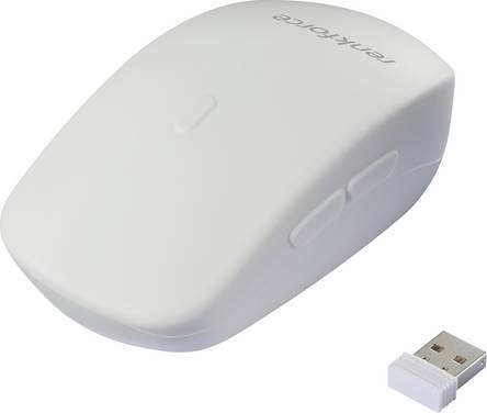Renkforce RF-WRM-300  Antibacterial mouse Wireless   Optical White 5 Buttons 800 dpi, 1000 dpi, 1200 dpi Splashproof