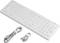 White silicone keyboard with Cyrillic characters, including a long and a short USB cable, on a white background.
