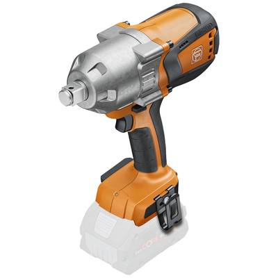 An orange, battery-powered impact driver with a robust casing and ergonomic handle. Battery compartment visible underneath.