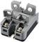A grey electrical component with screw terminals and mounting clips, possibly a socket for electrical components.