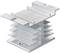 A silver aluminium heatsink with a finned structure for heat dissipation, typically used in electronic devices.