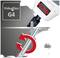 Endoscope Product Illustration: 'VideoFlex G4'. Displays a flexible tube with a red arrow indicating manoeuvrability, a rotatable head, and focus adjustment.