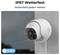 A security camera mounted on a wall, exposed to rain, labeled 'IP67 wetterfest', indicating it withstands any weather conditions.