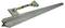 Long metal earthing rod with attached green cable and screw for electrical earthing applications.