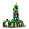 A Lego set depicts a multi-storey, green and gold building with characteristic figures and details from the Wizard of Oz story.