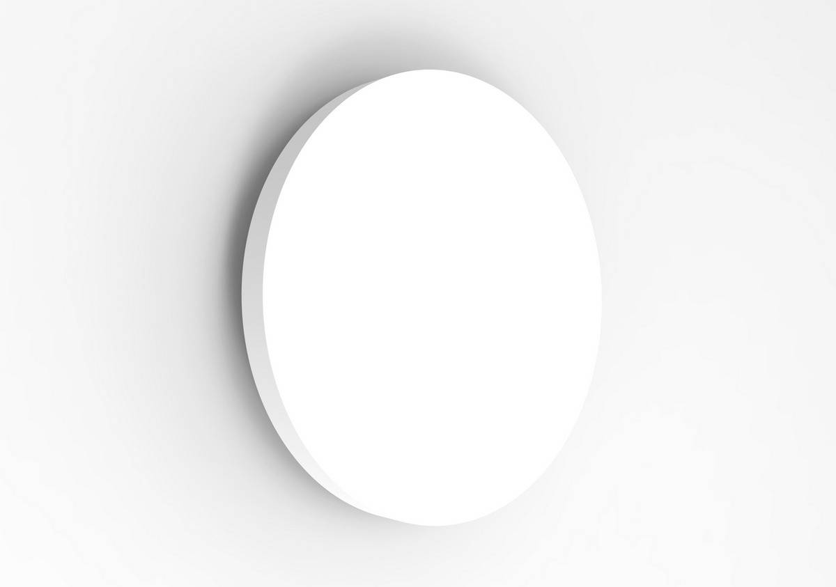 White, round plate on a white background.