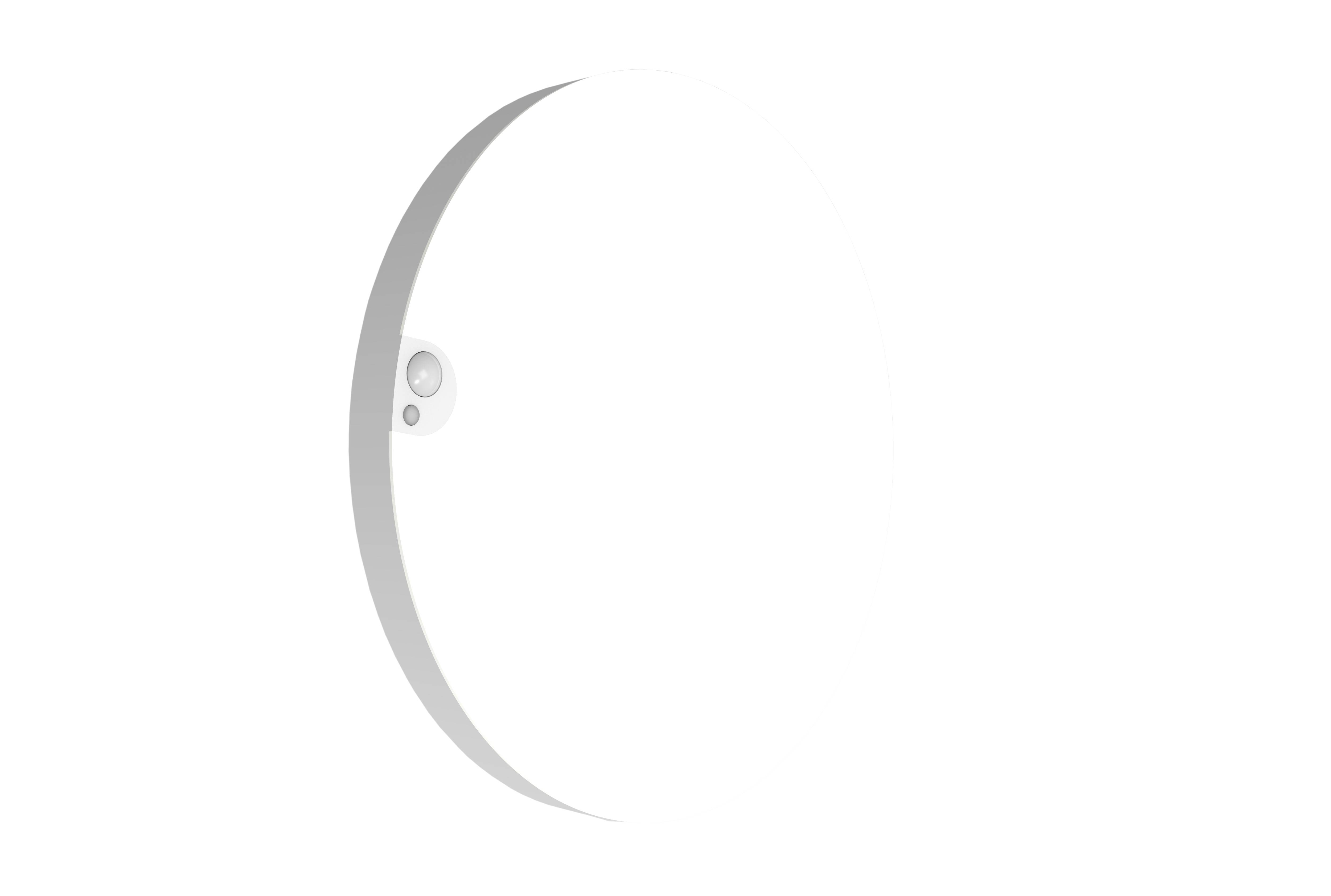 Crescent moon against a white background, showing one illuminated side of the moon.