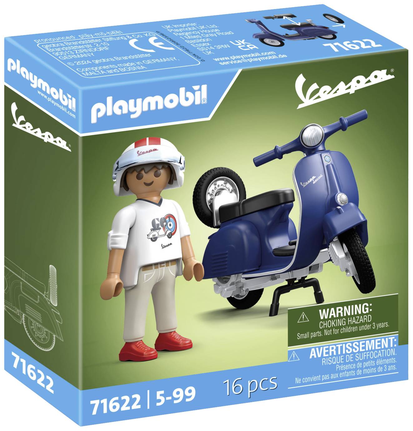 Image of Playmobil® 1969 Vespa 150 Sprint Veloce, Blue 71622