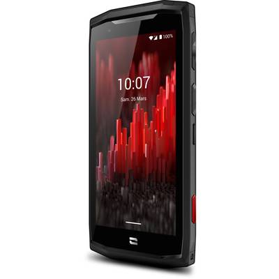 A robust smartphone with a black casing displays the time '10:07' and the date 'Sat. 26 Mar' on the screen.