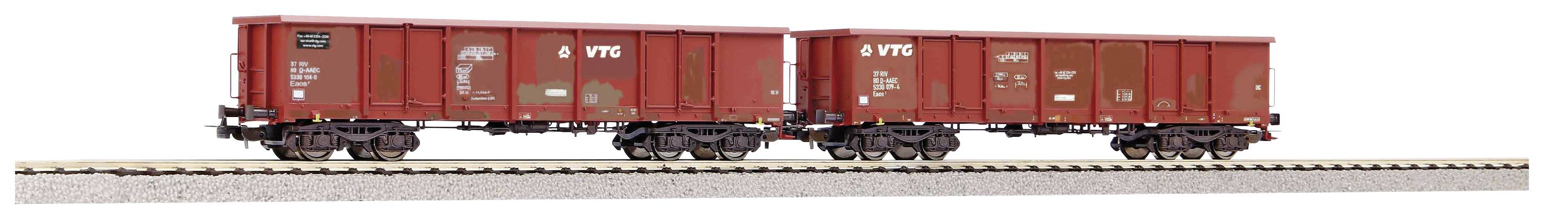 Piko H0 58279 H0 set of 2 Open goods wagon Eaos Ruebenverkehr of VTG