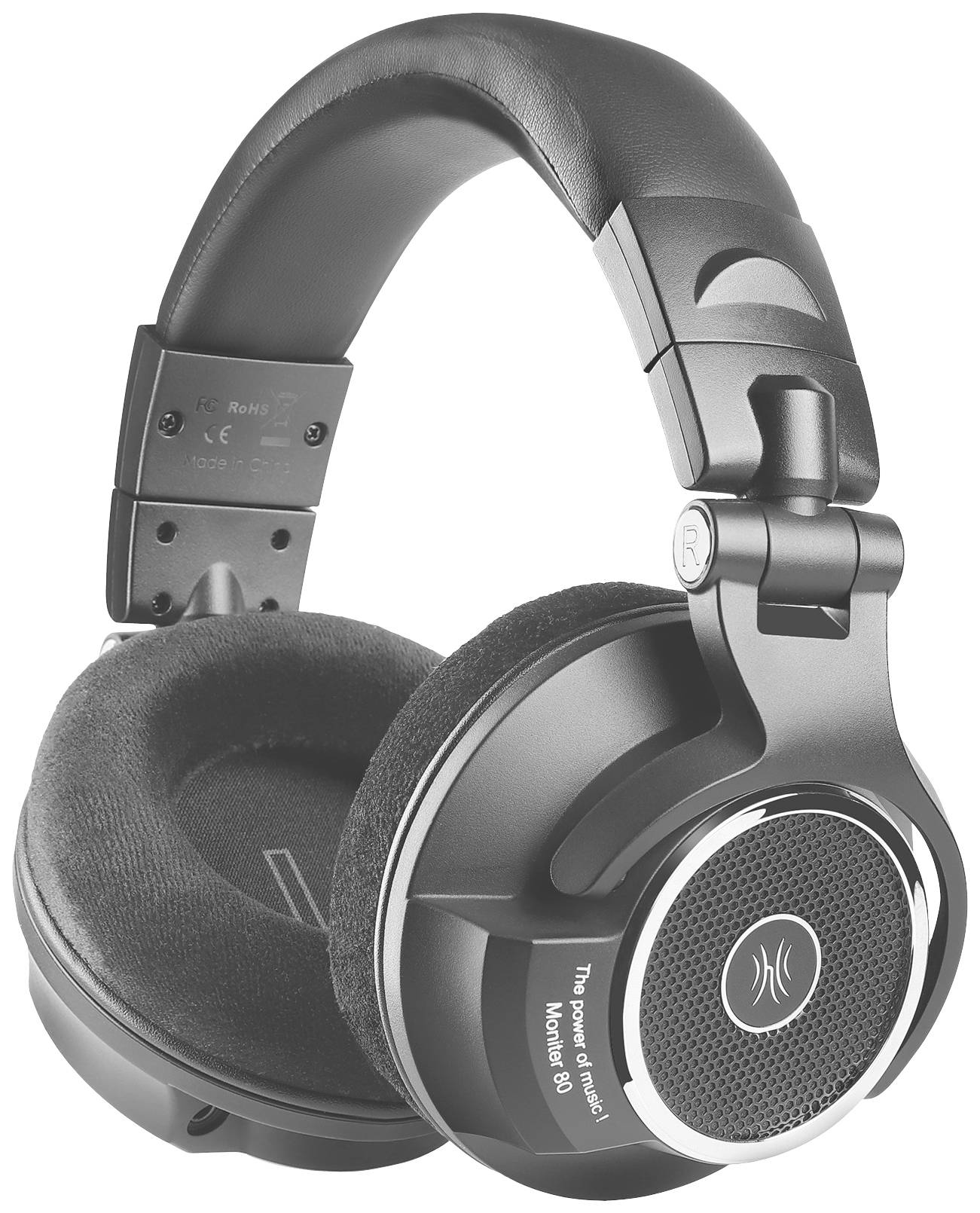 OneOdio Monitor 80 Studio Over-ear headphones Corded (1075100) Stereo Black High-resolution audio Foldable, Tiltable ear pads