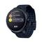 A black smartwatch with a round display shows sport modes such as 'Gravel Cycling' and 'Trail Running', along with a battery level of 94%.