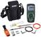 Digital Multimeter Set with Carry Case, Test Leads, Plug Tester and Battery. Display shows '3.999'. Ideal for Electrical Testing.