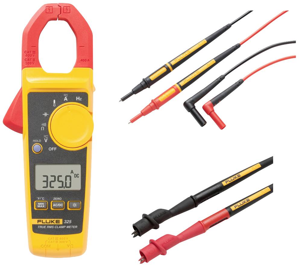 Fluke FLK-325/TL175/AC175 Clamp meter, Handheld multimeter Digital CAT III 600 V, CAT IV 300 V Display (counts): 4000