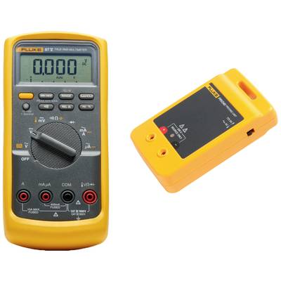 A multimeter and insulation testing device in a luminous orange, with the multimeter featuring a digital display and rotary dial on the left, and the testing device on the right.