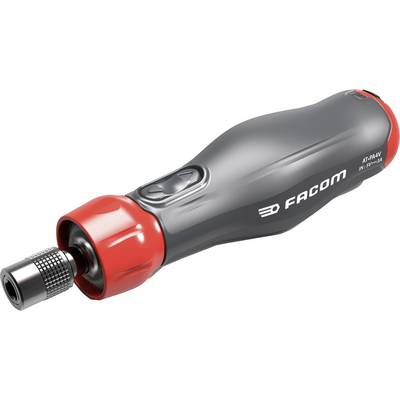 A black screwdriver with a red handle by the brand 'Facom'.
