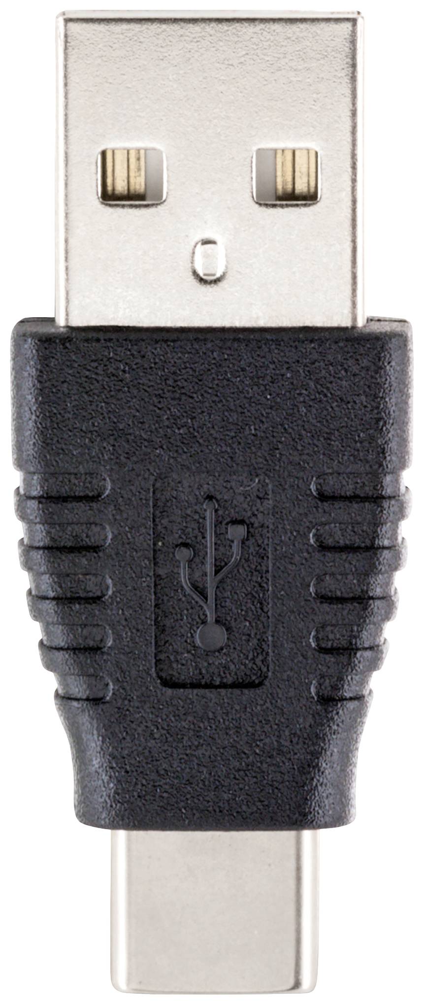 USB plug with a black casing, suitable for Universal Serial Bus (USB) ports for data transfer and power supply.