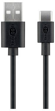 Goobay USB cable  USB 2.0 USB-C® plug 1 m Black Duplex use connector 45735