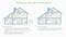 Two house diagrams show heating control: on the left via app with smart home integration, on the right manually via thermostat, with symbols in rooms.