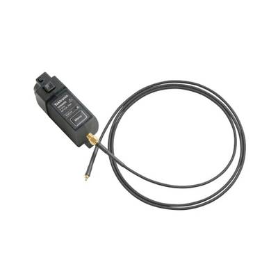 A plastic device with a long cable, most likely a measuring instrument or sensor, with a connection point and a small switch.