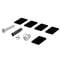 'Set of screw, wall plug, cap and screw covers on white background, showing fixing elements and accessories.'