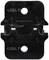 'Crimping tool for cable lugs between 1.5-2.5 mm², black, with four mounting points and a central opening.'
