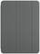Grey, rectangular tablet case with three vertical folds on the front.