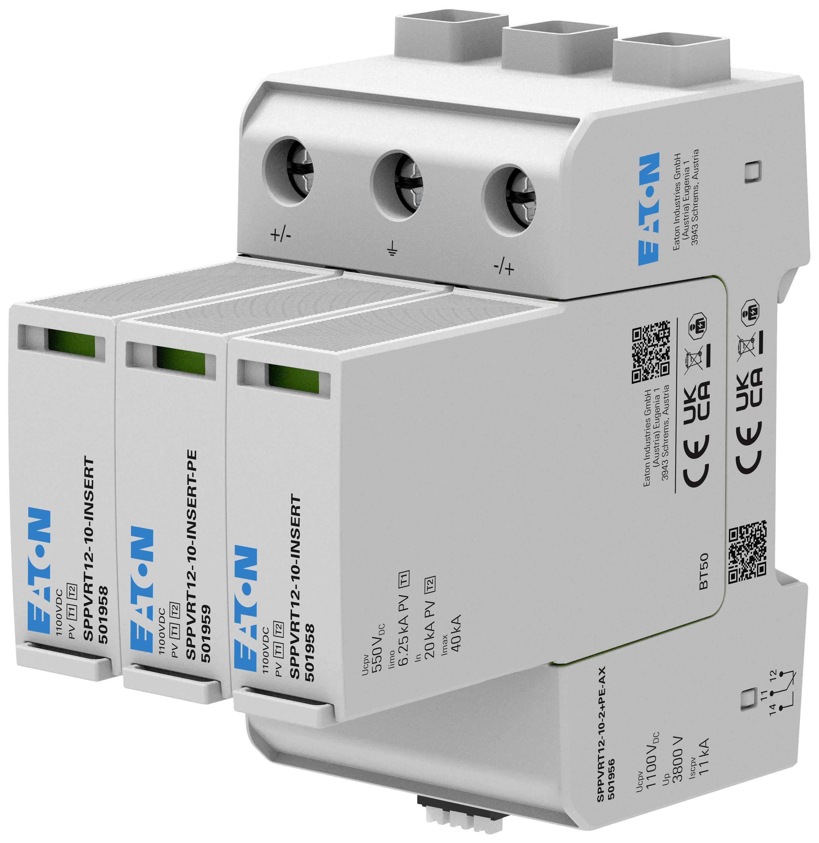 Eaton electrical device, consisting of multiple CE-certified modules. Used for voltage limitation in electronic systems.