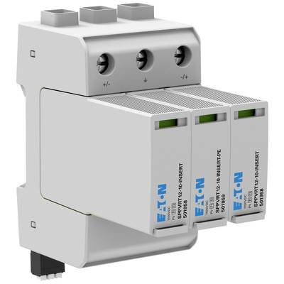 Eaton surge protection device with three modules, suitable for installation in electrical cabinets, protects electrical systems from overvoltage.