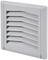 A grey ventilation cover with horizontal louvres for air circulation, shown from a front perspective.