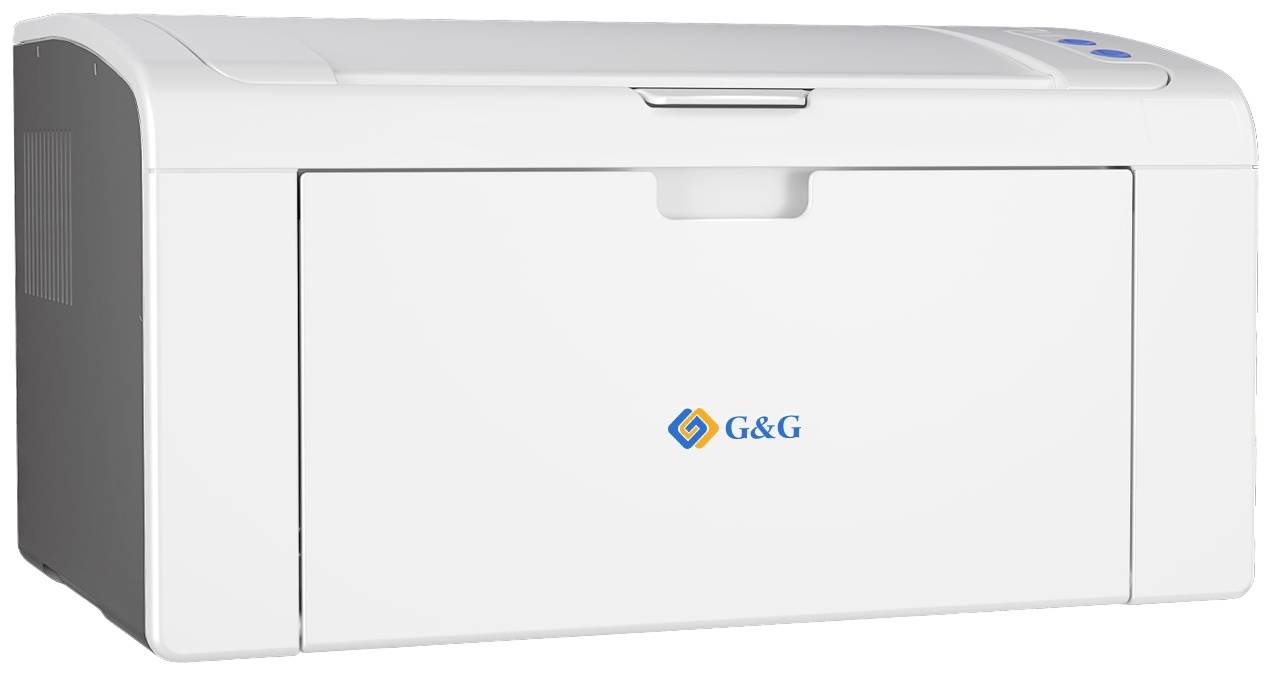 A white printer with the 'G&G' logo on the front.